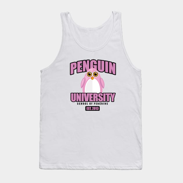 Penguin University - Pink Tank Top by adamzworld